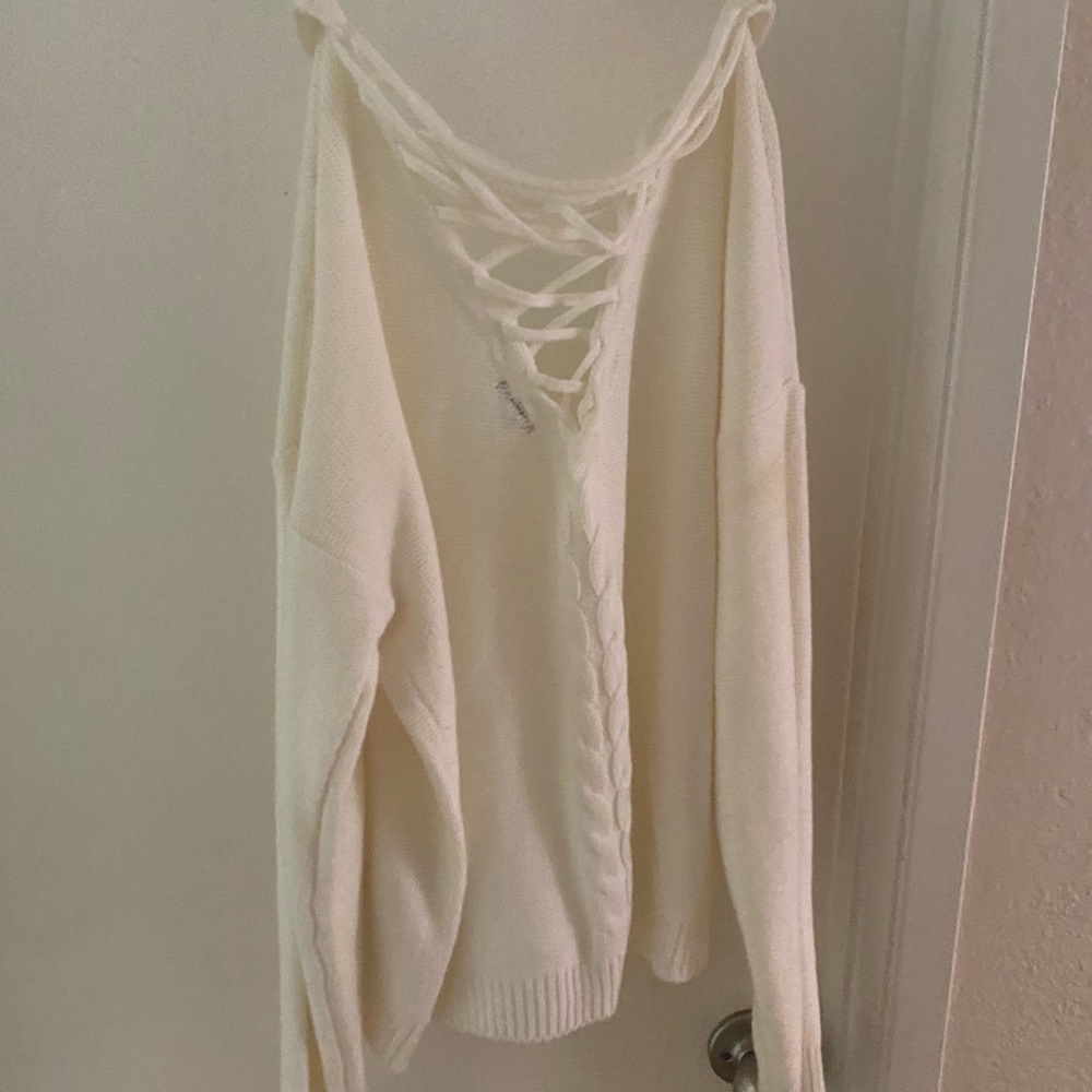 Cream color sweater crop top